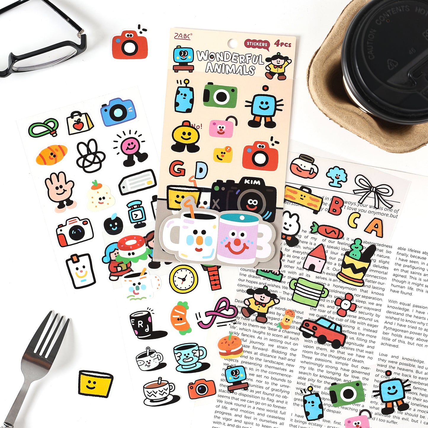 Whimsical Doodle Sticker Set