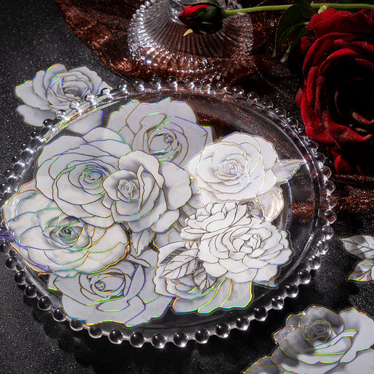 White Flower Stickers