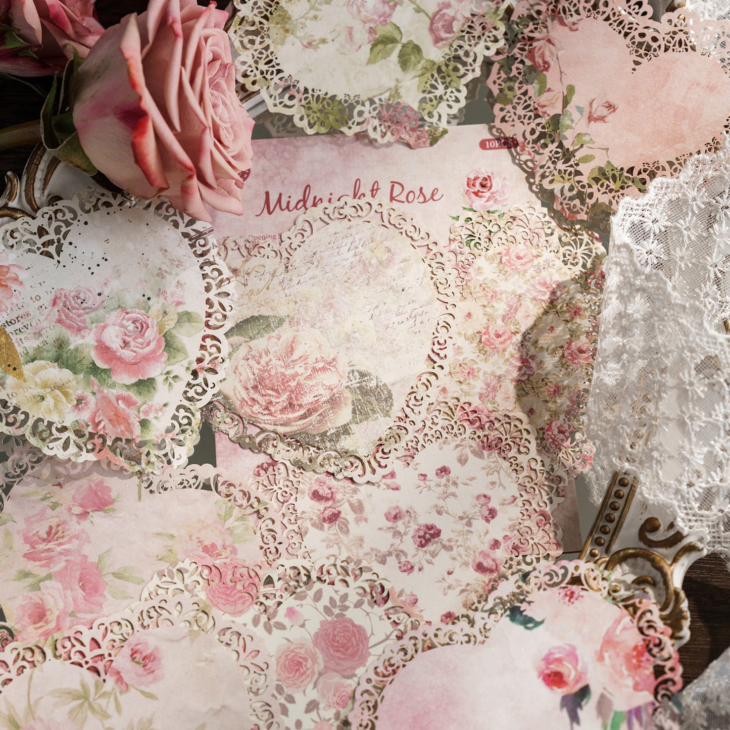 Hollow-Out Vintage Floral Paper