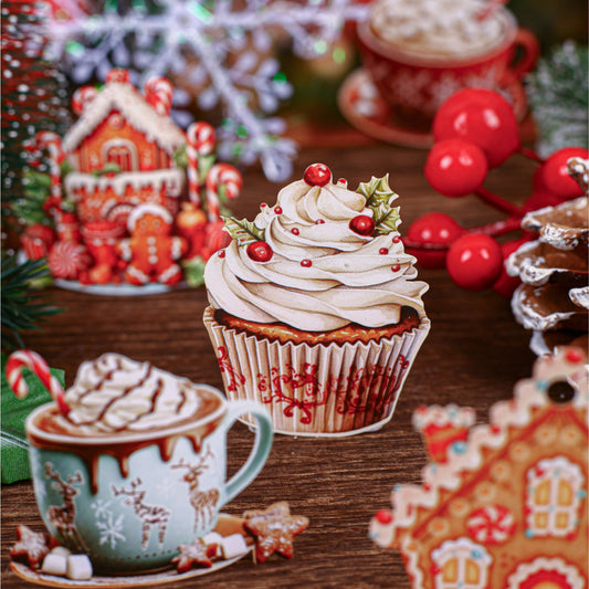 Cupcake Christmas sticker for bullet journals, phone cases, and water bottles