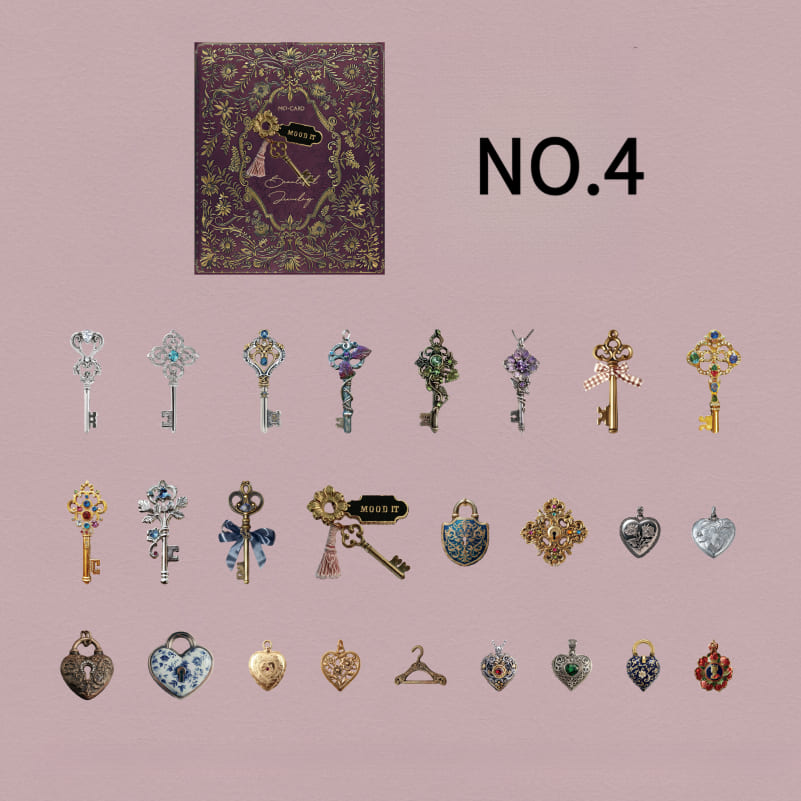 Antique key journal sticker design NO.1 – vintage paper sticker for planner accessories and scrapbook layouts