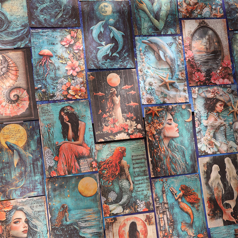 Mermaid Theme  Scrapbook Paper