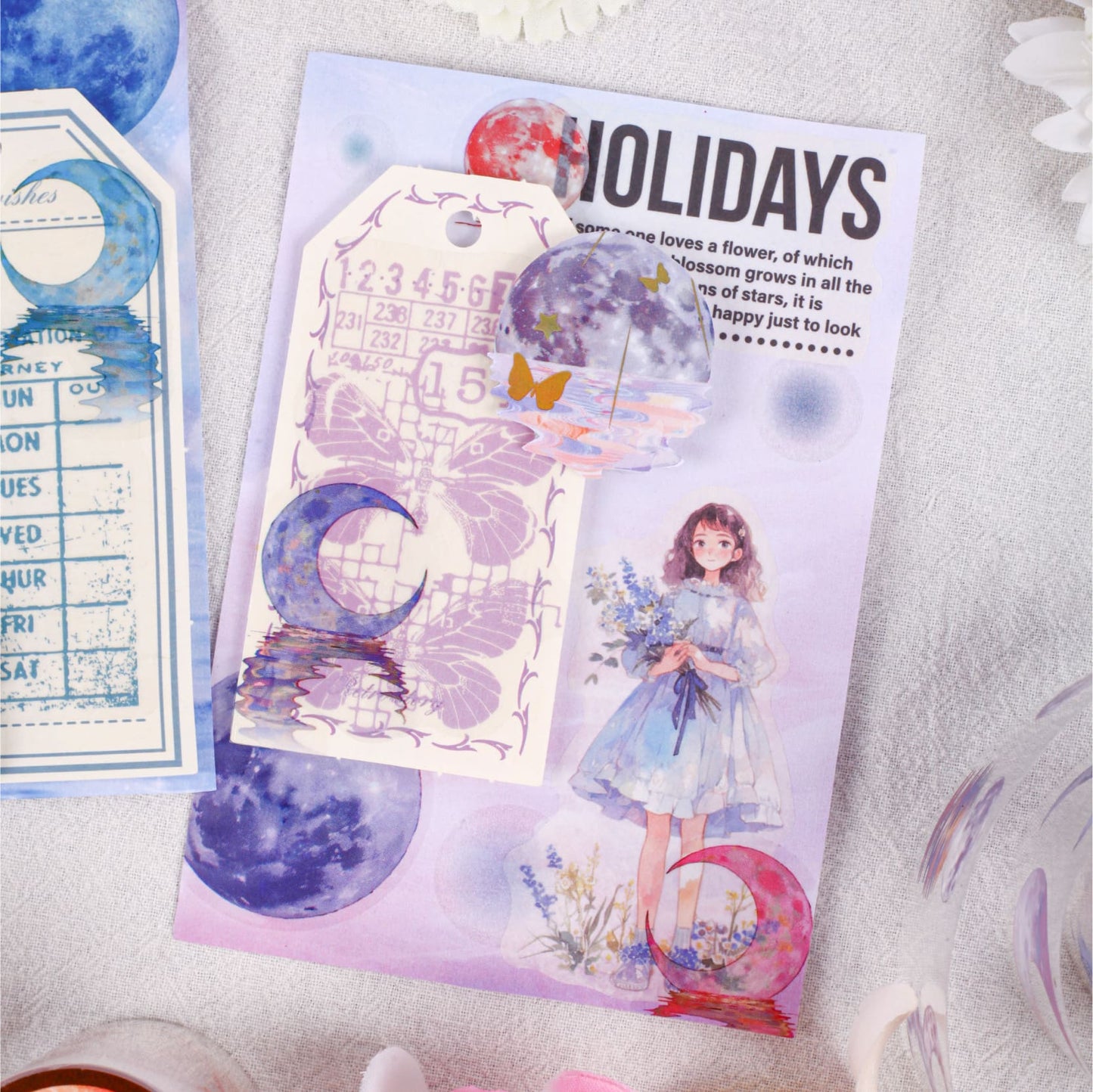 Moon Theme Die-Cut PET Tape