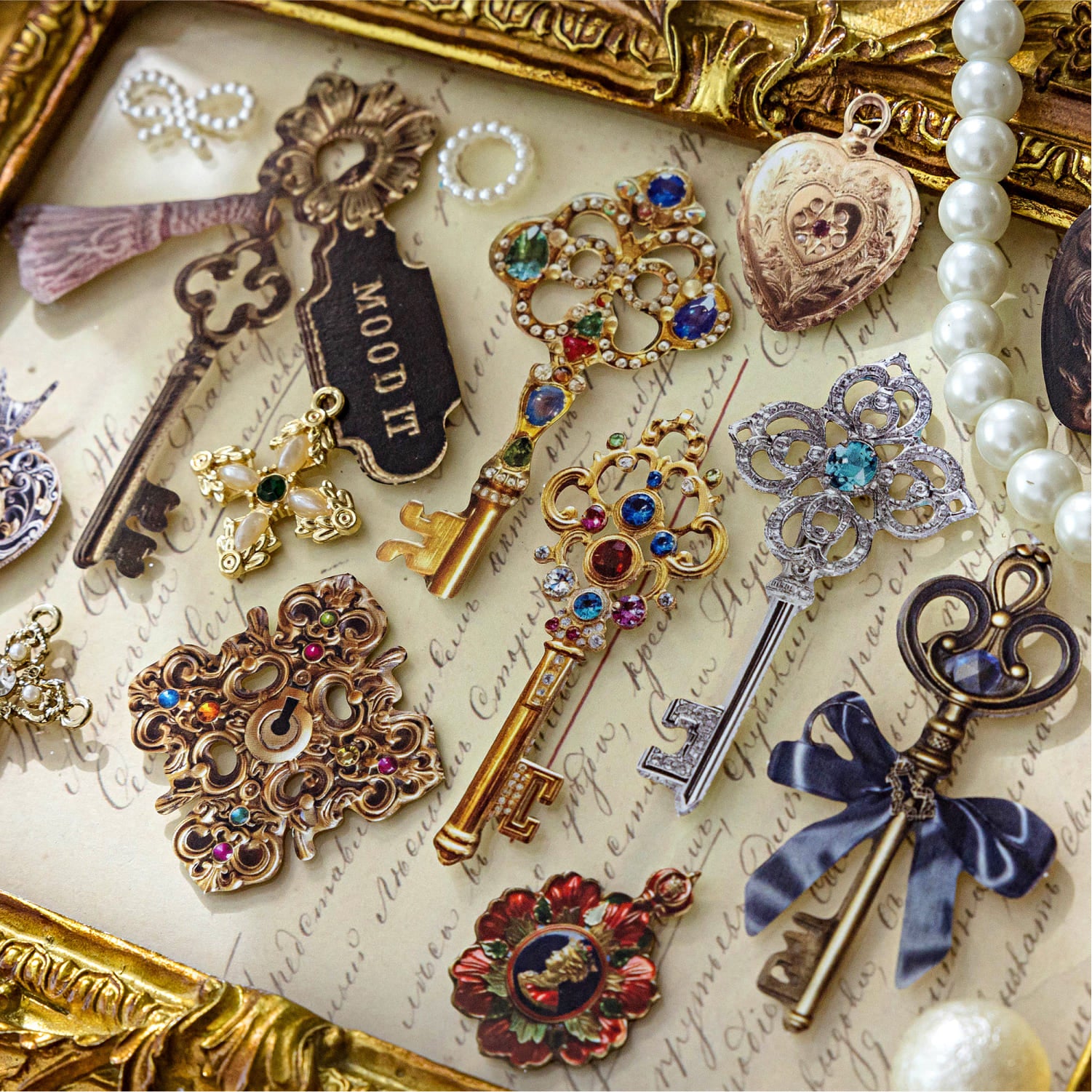 Close-up view of key theme planner stickers – high-quality paper stickers for journaling and scrapbooking