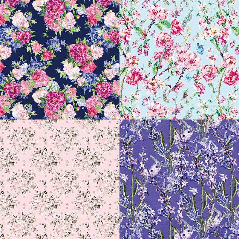 48PCS Floral Pattern Scrapbook Paper