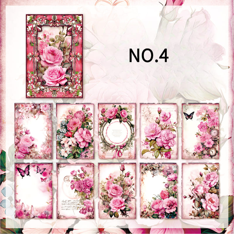 Vintage Flower Theme  Scrapbook Paper