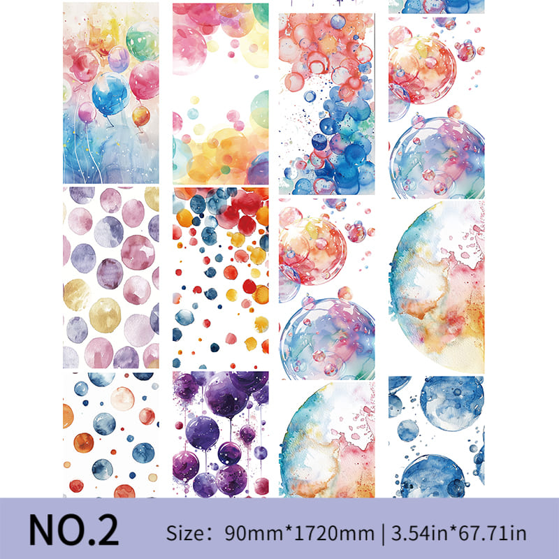 Watercolor Bubble Gradient One Cycle PET Tape