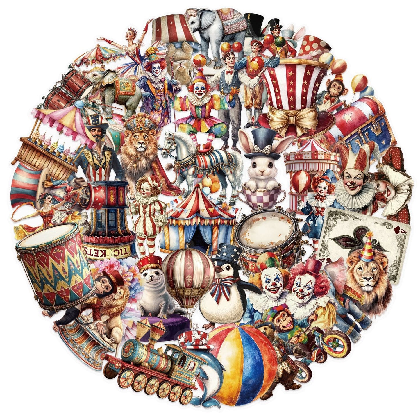 50PCS Circus Sticker Pack