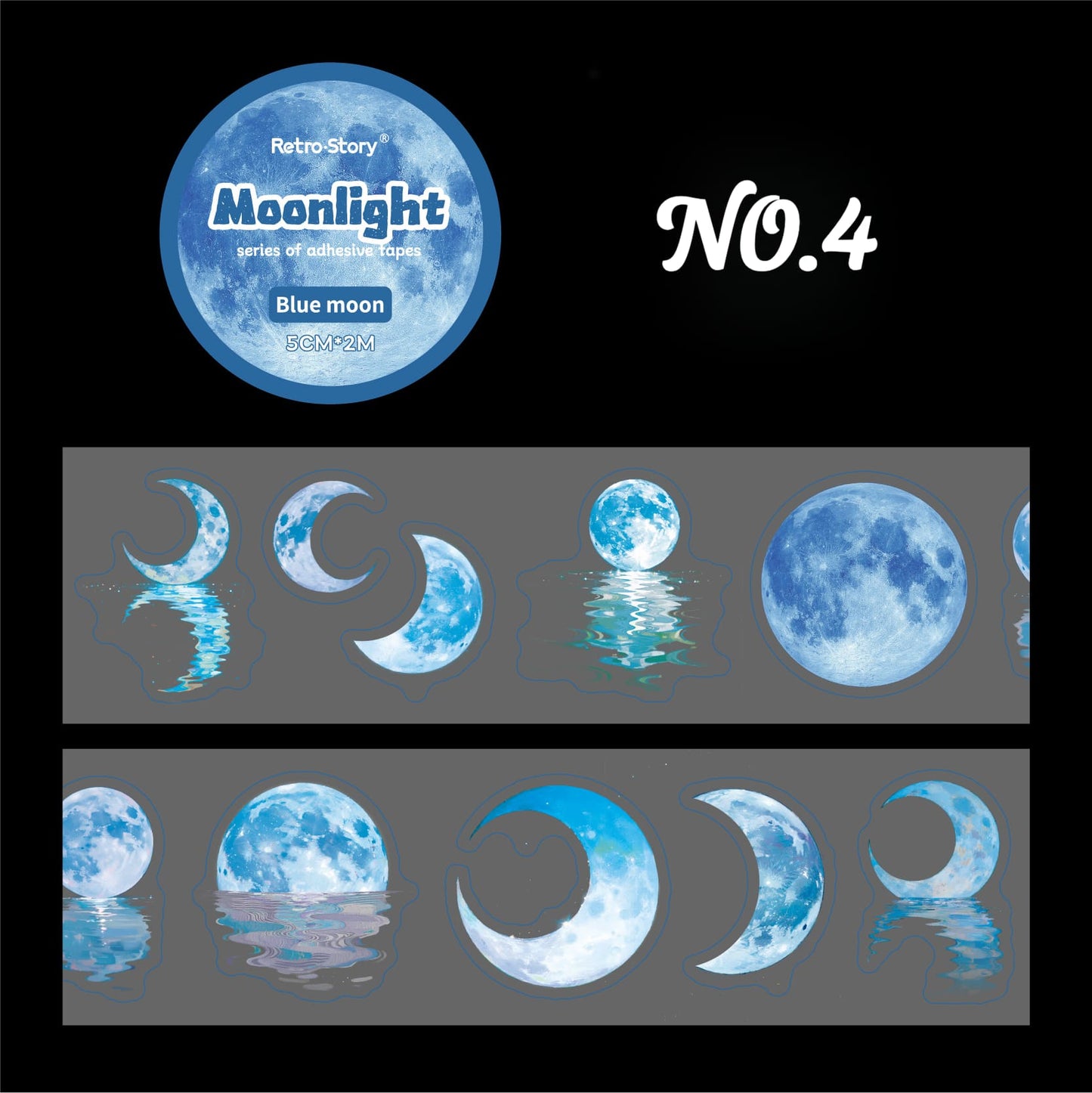 Moon Theme Die-Cut PET Tape