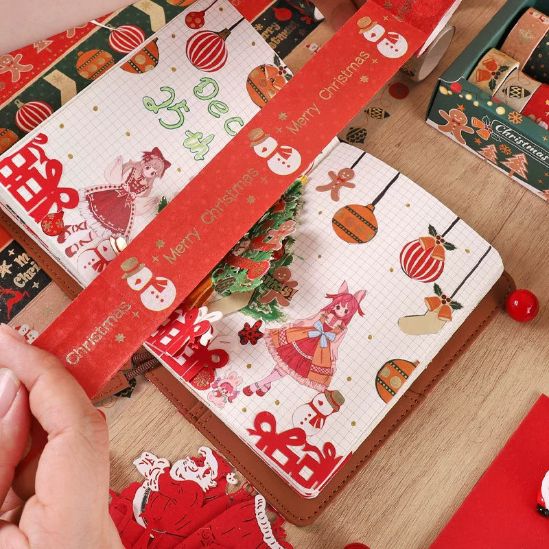 Christmas Theme Washi Tapes - 8 Rolls Deco Set