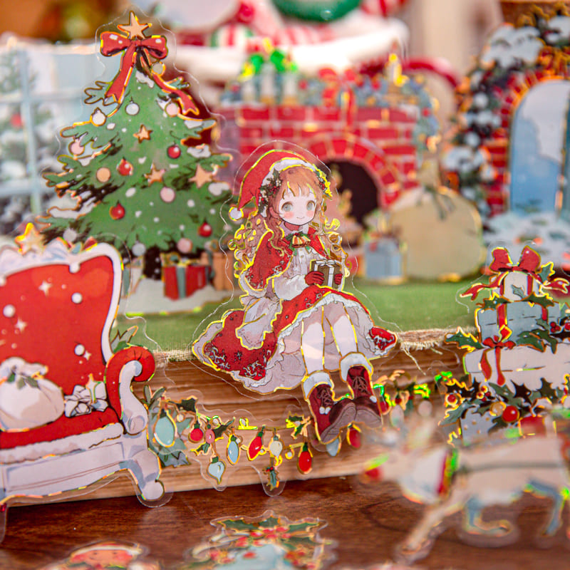 Cute Christmas Girl Stickers
