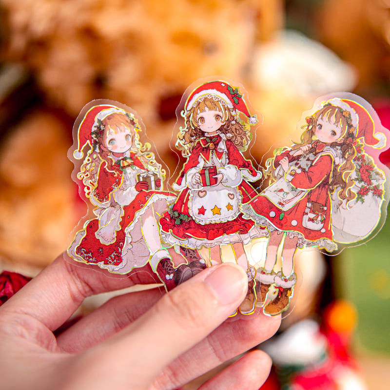 Cute Christmas Girl Stickers