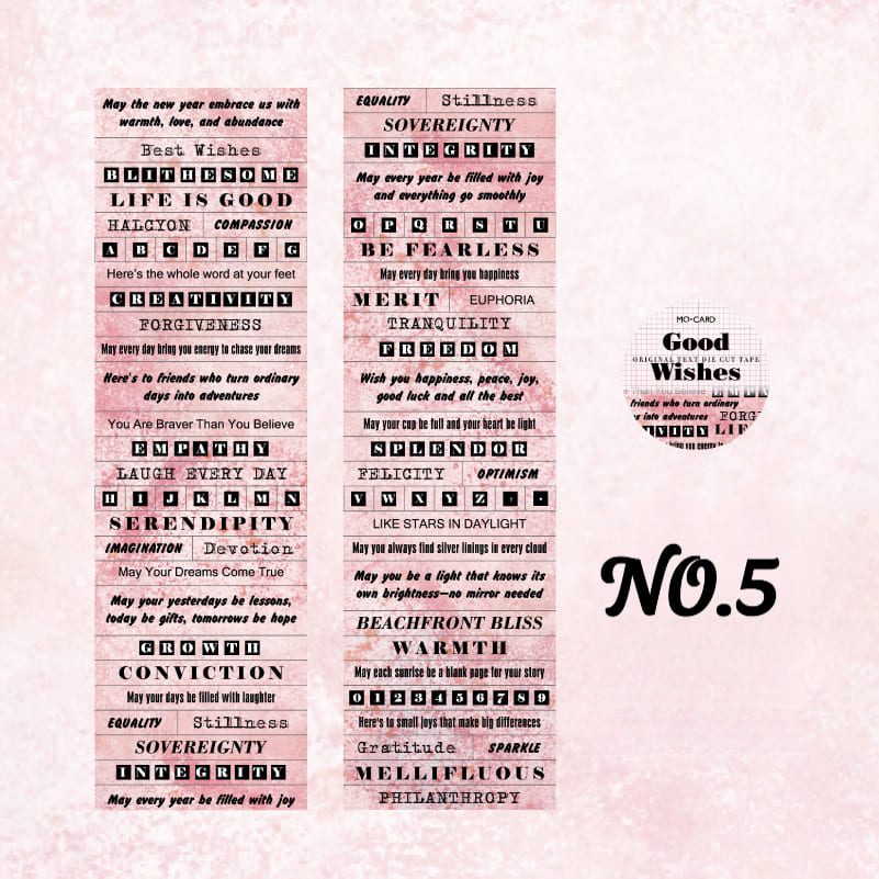 Typography Die-Cut Washi Tape