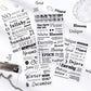 Black And White English Die-cut Stickers
