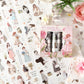 Die-Cut Character PET Tape Set flat lay – decorative tape for journaling and scrapbooks