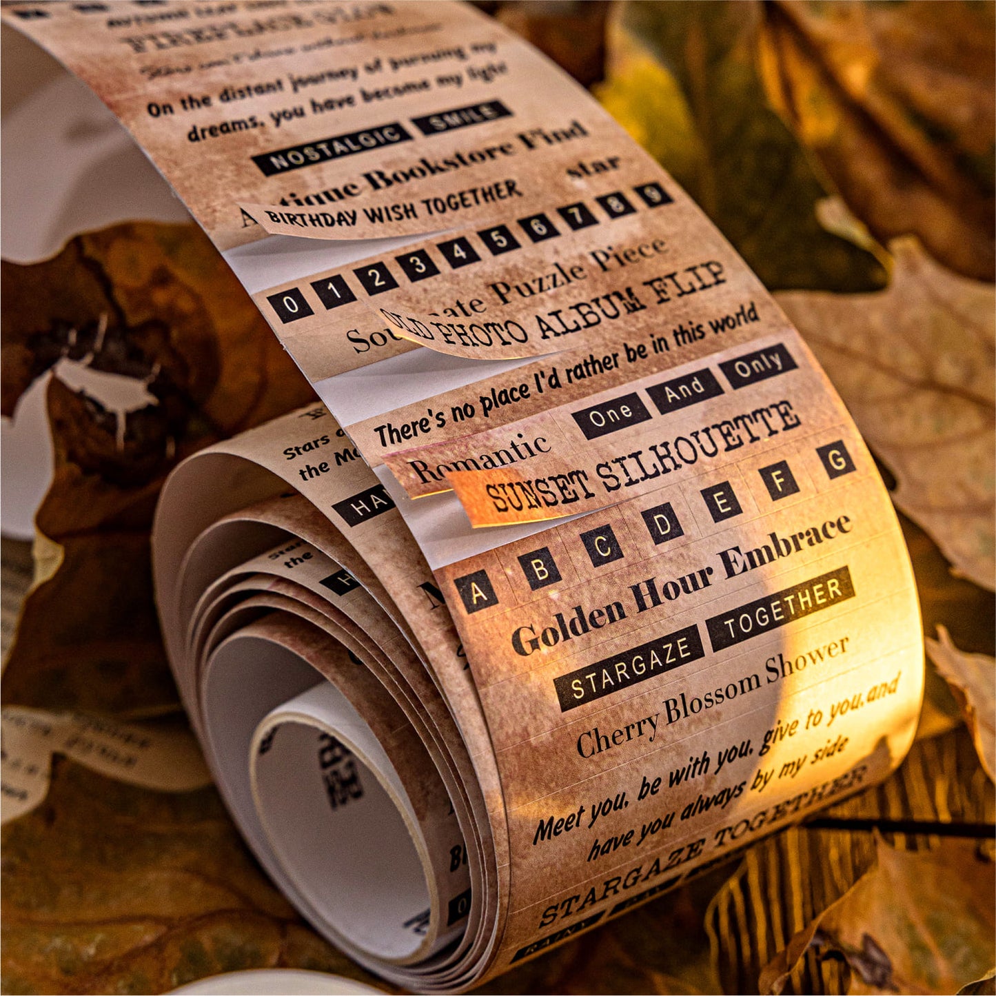 Typography Die-Cut Washi Tape