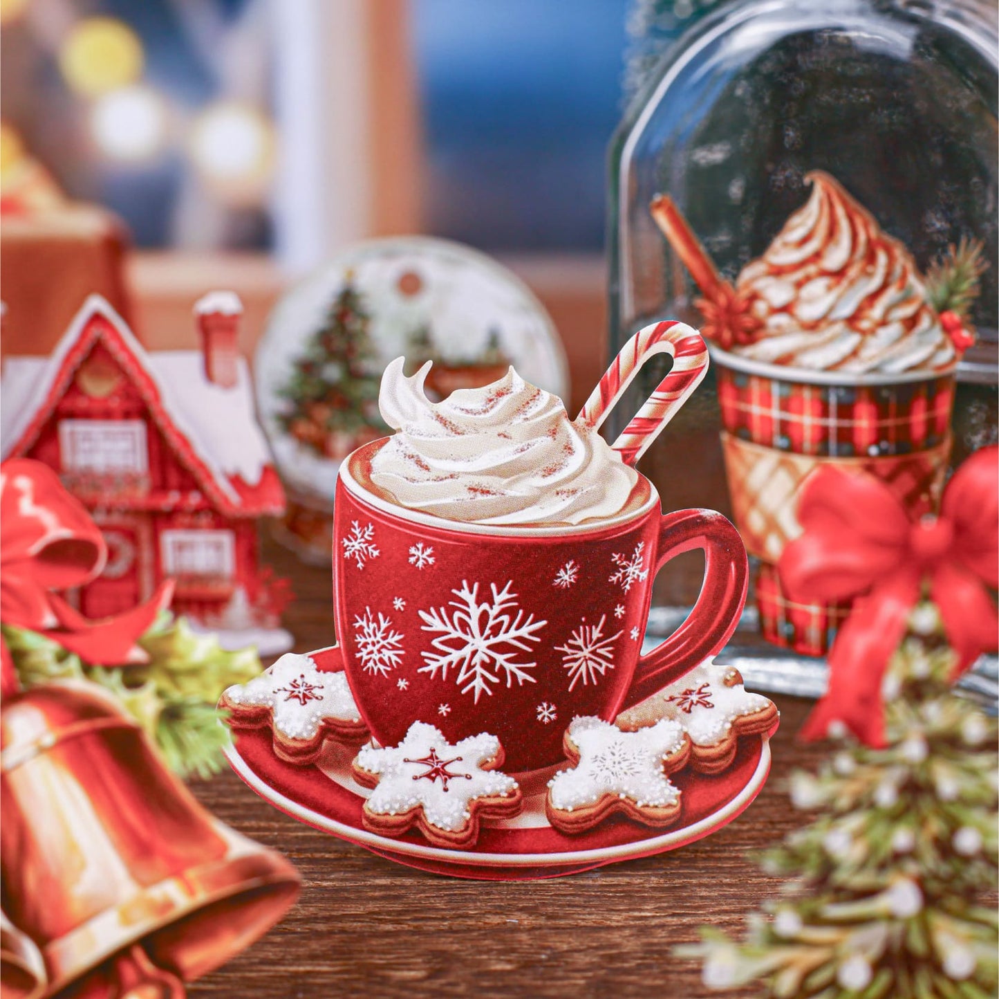 Coffee with cream Christmas sticker for bullet journals, phone cases, and water bottles