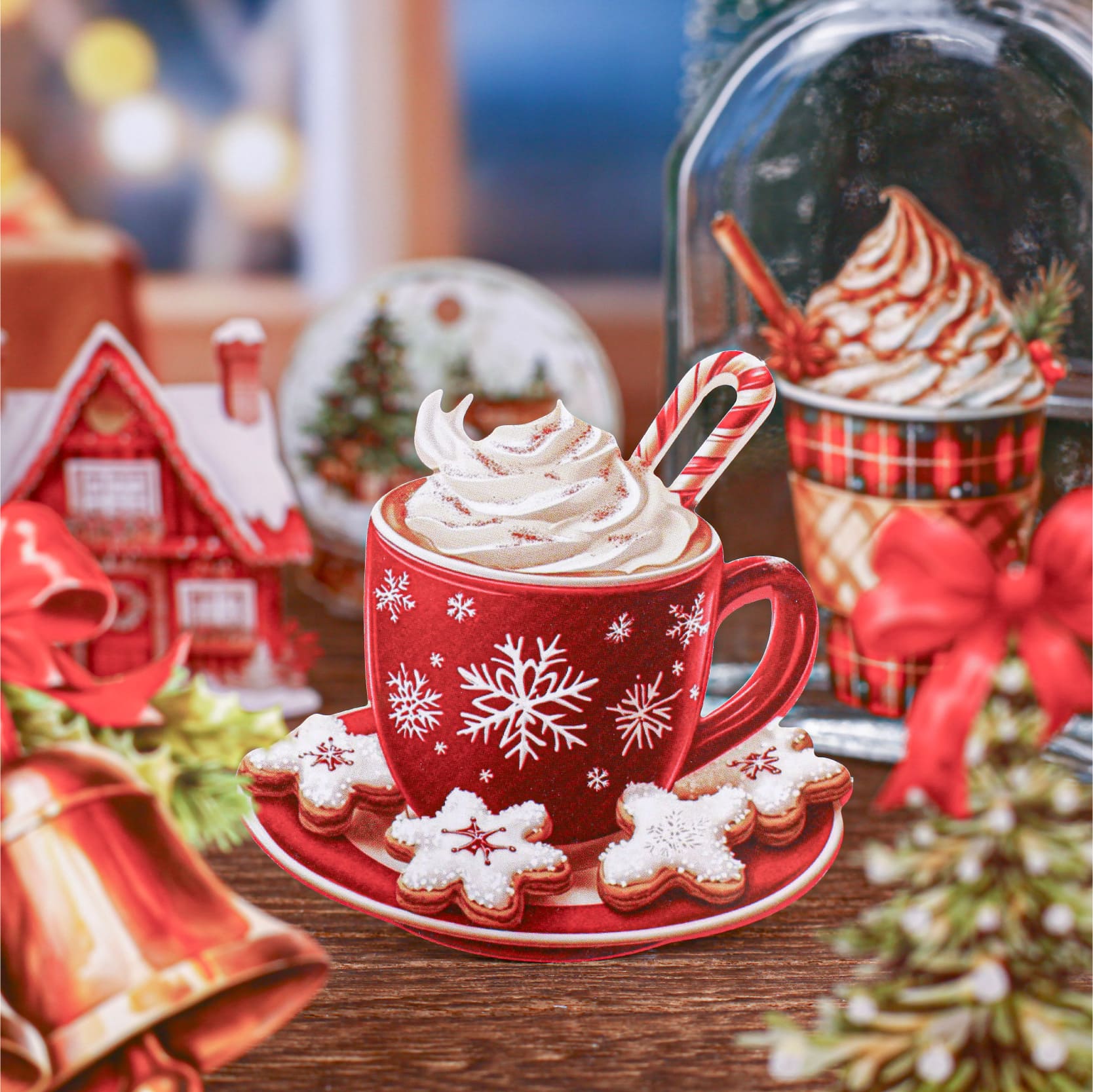 Coffee with cream Christmas sticker for bullet journals, phone cases, and water bottles