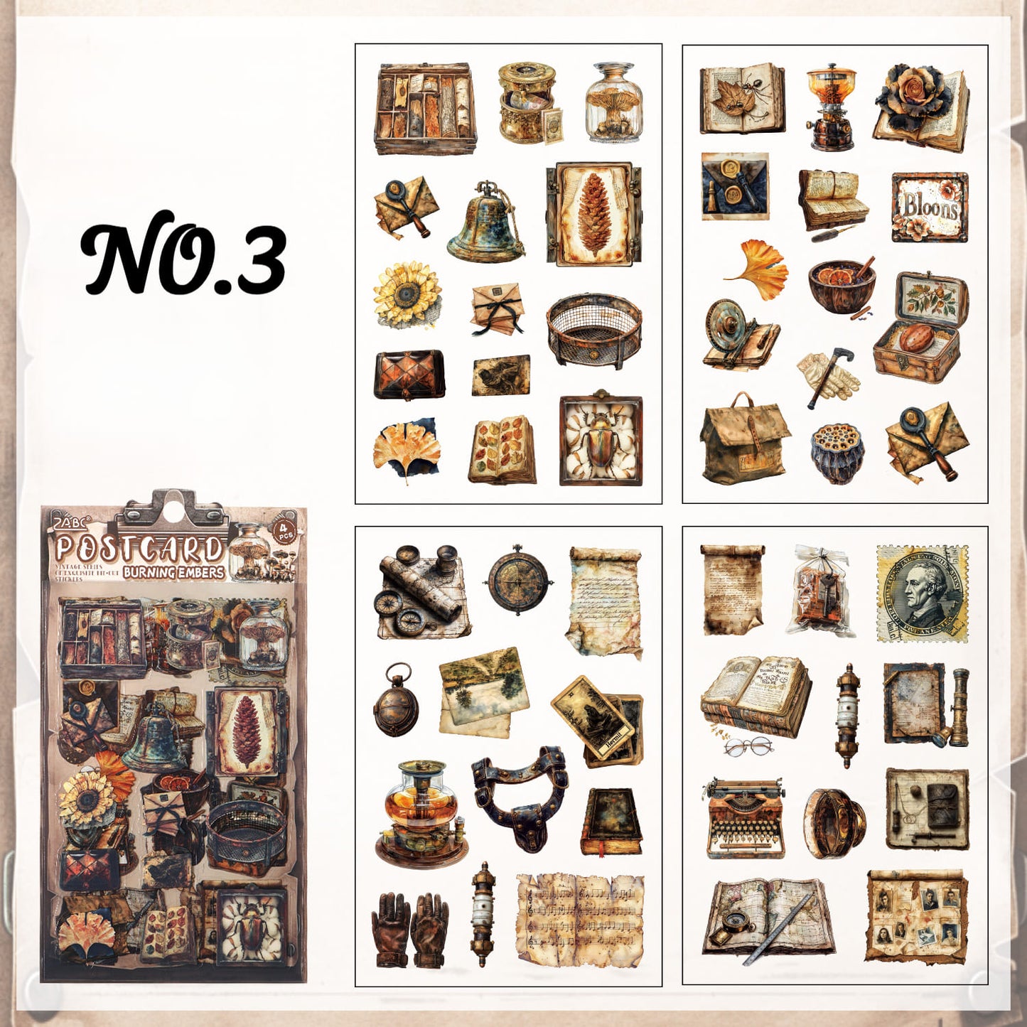 Vintage Ephemera Sticker Pack