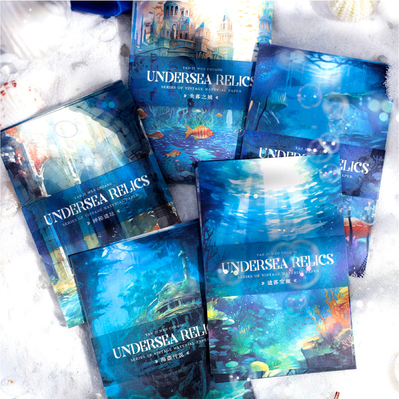 Underwater Ruins-themed scrapbook paper
