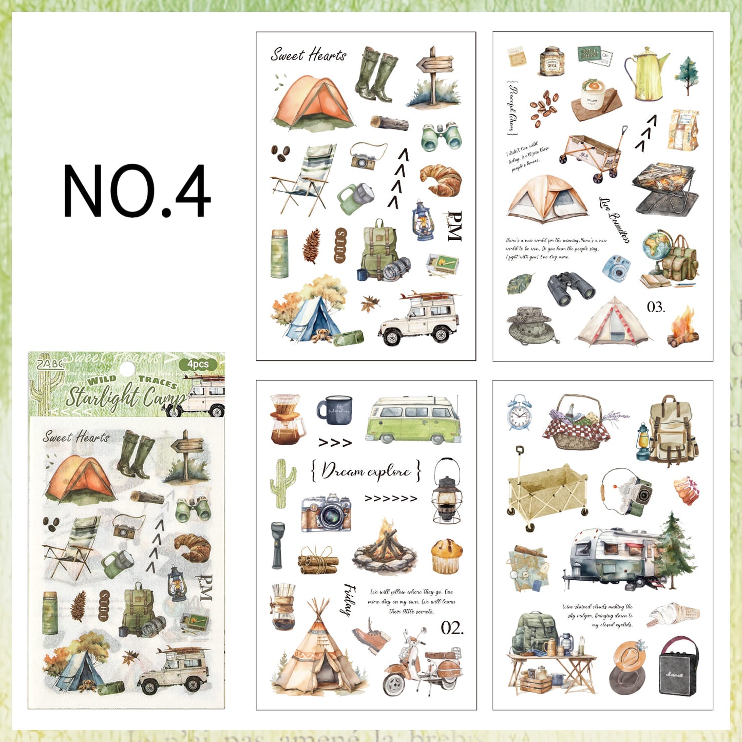 Camping Food Sticker Pack