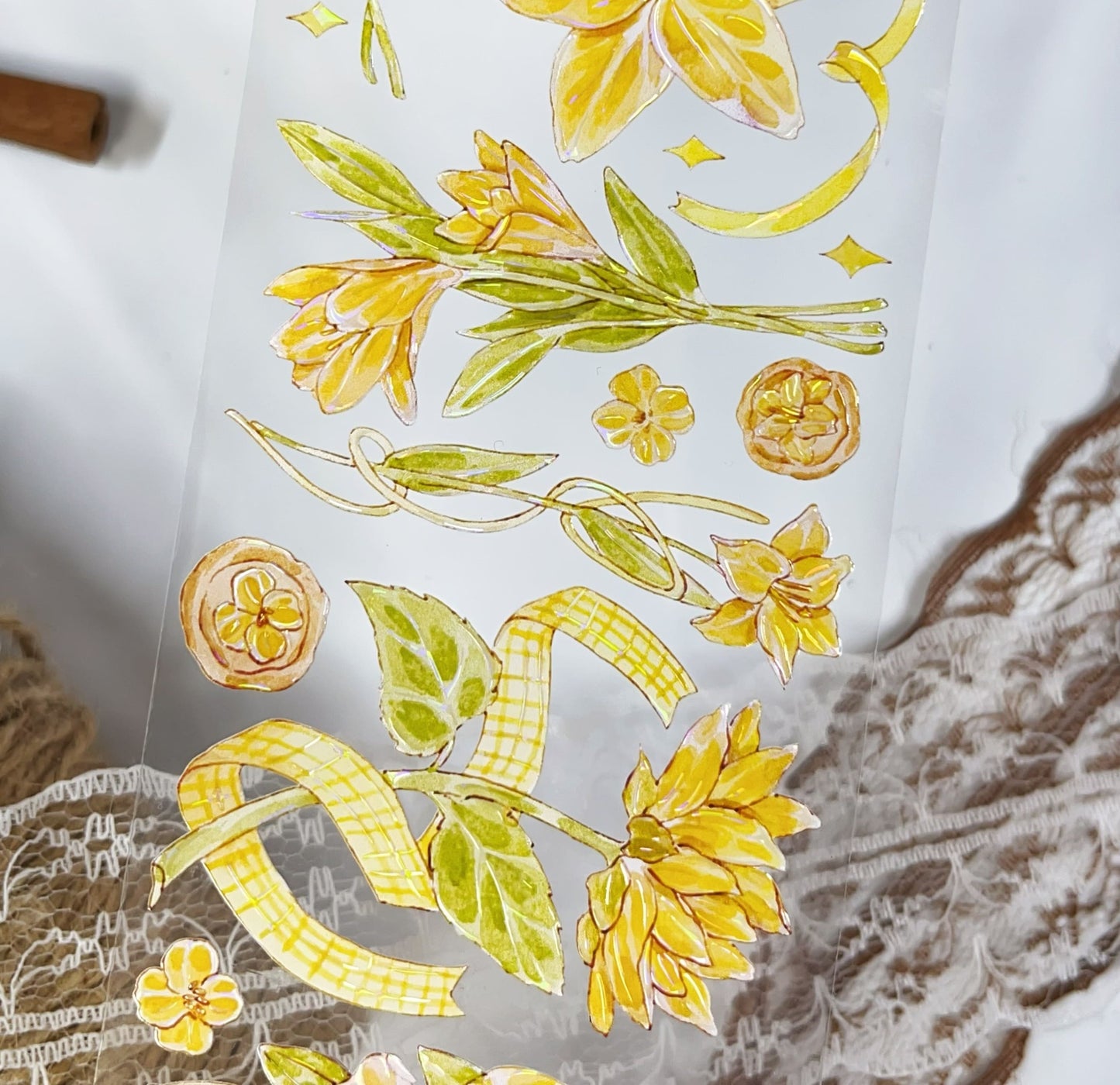 One Cycle Sunflower Field Die-Cut PET Tape