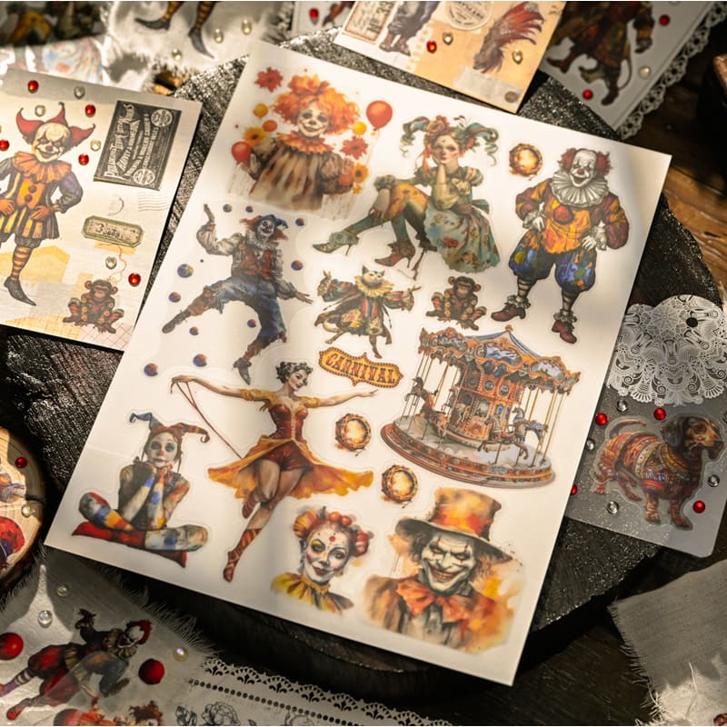 Retro Circus Transfer Sticker-2