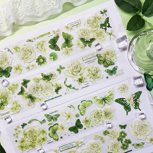 One Cycle Floral & Butterfly Die-Cut PET Tape