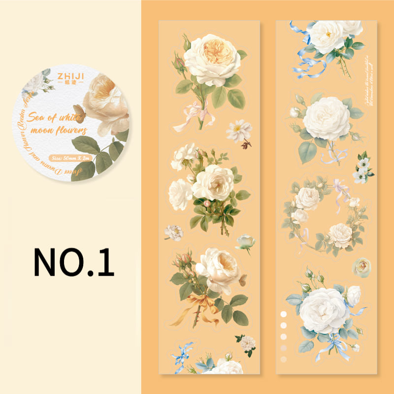 White Floral Design Tape