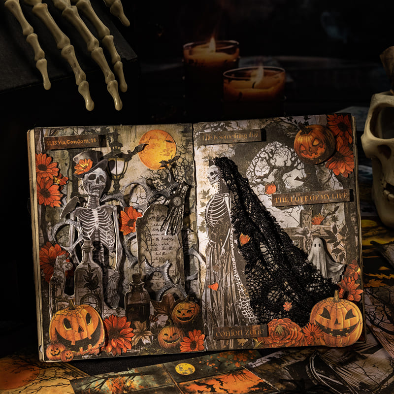 Ghostly Theme Scrapbook Paper