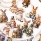 Cute Animal PET Stickers Set – Bunny and Cat Decorative Stickers