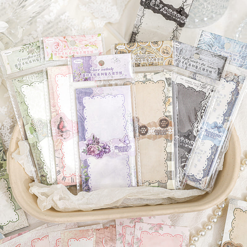 Lace Edge Memo Sheets - 30 PCS