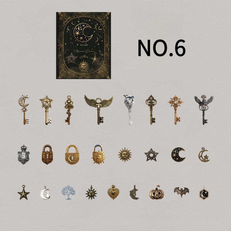 Lock and key planner sticker design NO.6 – paper journaling sticker for scrapbook and diary decoration