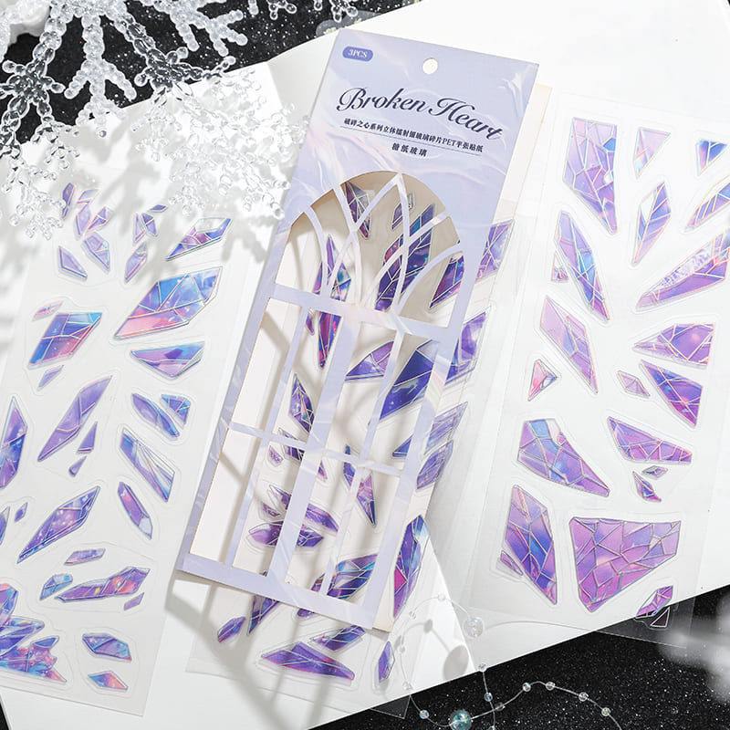 Glass Fragments PET Stickers