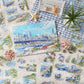 Summer landscape large sticker for planners and scrapbooks