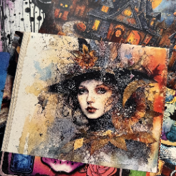 Skeleton Witch Scrapbook Paper