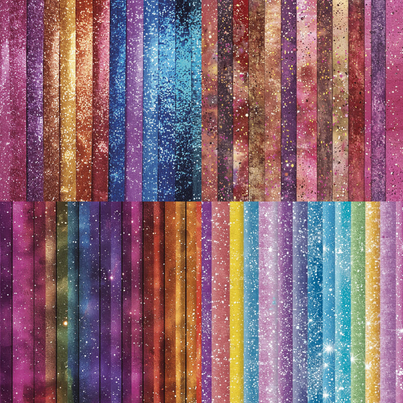 24PCS Multi-Color Glitter Scrapbook Paper