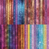 24PCS Multi-Color Glitter Scrapbook Paper