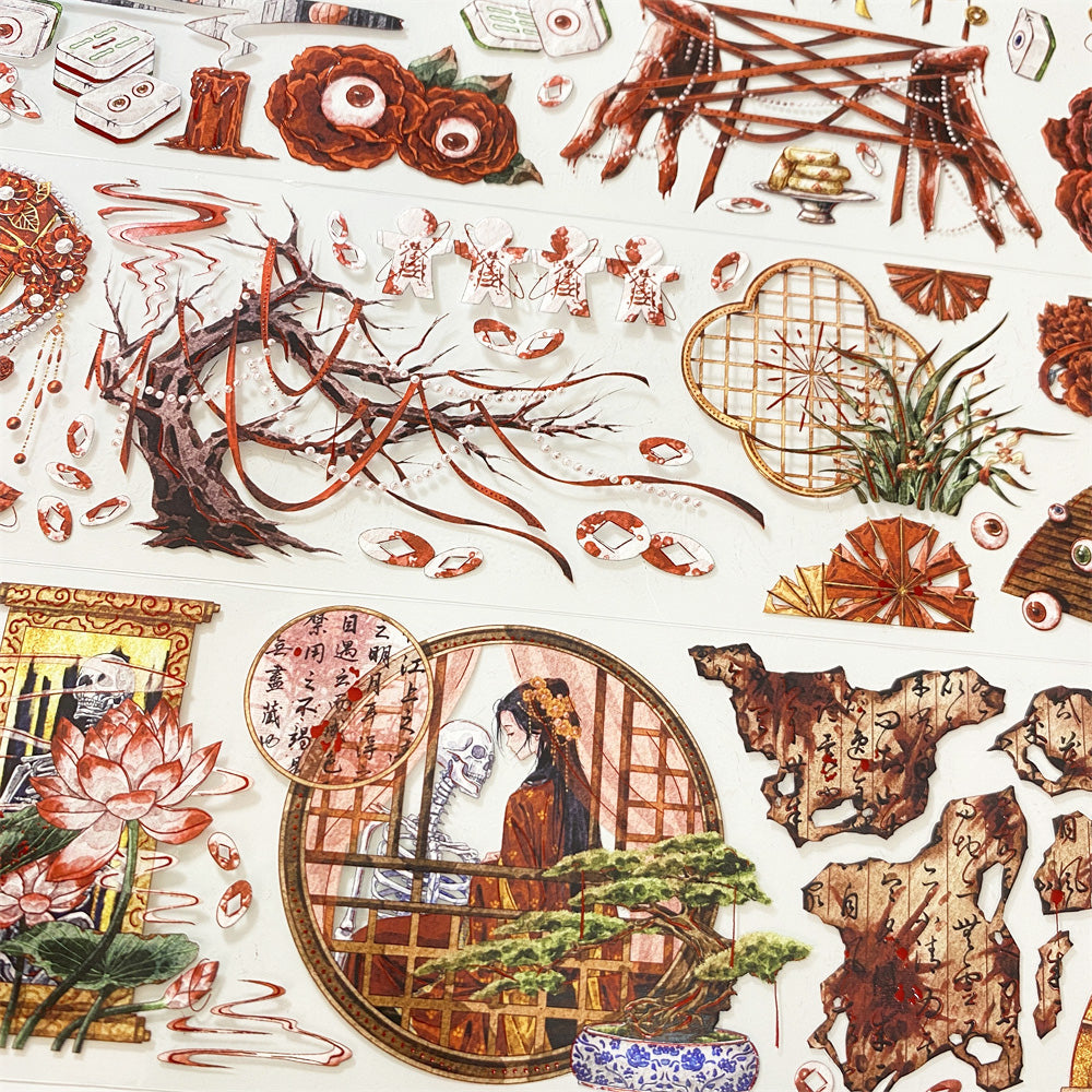6cm*100cm Festive Skull One Cycle PET Tape