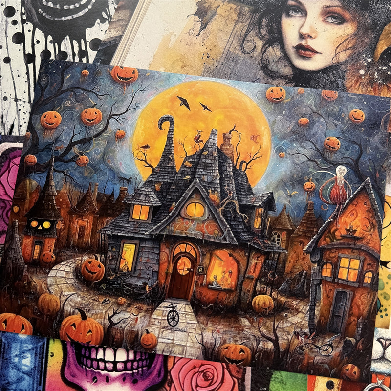 Skeleton Witch Scrapbook Paper