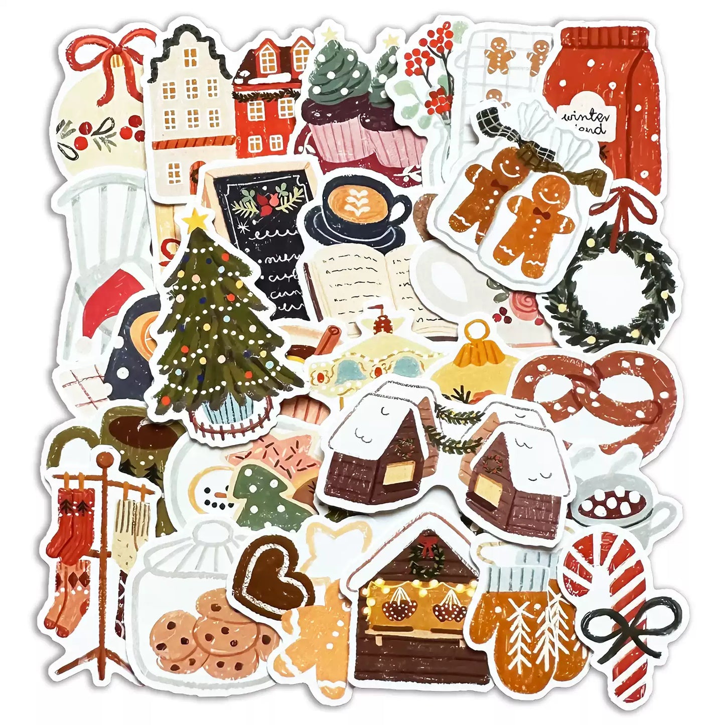 Cartoon Christmas Elements Stickers