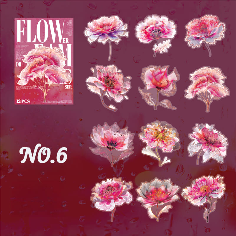 Gold Foil Floral PET Sticker Pack