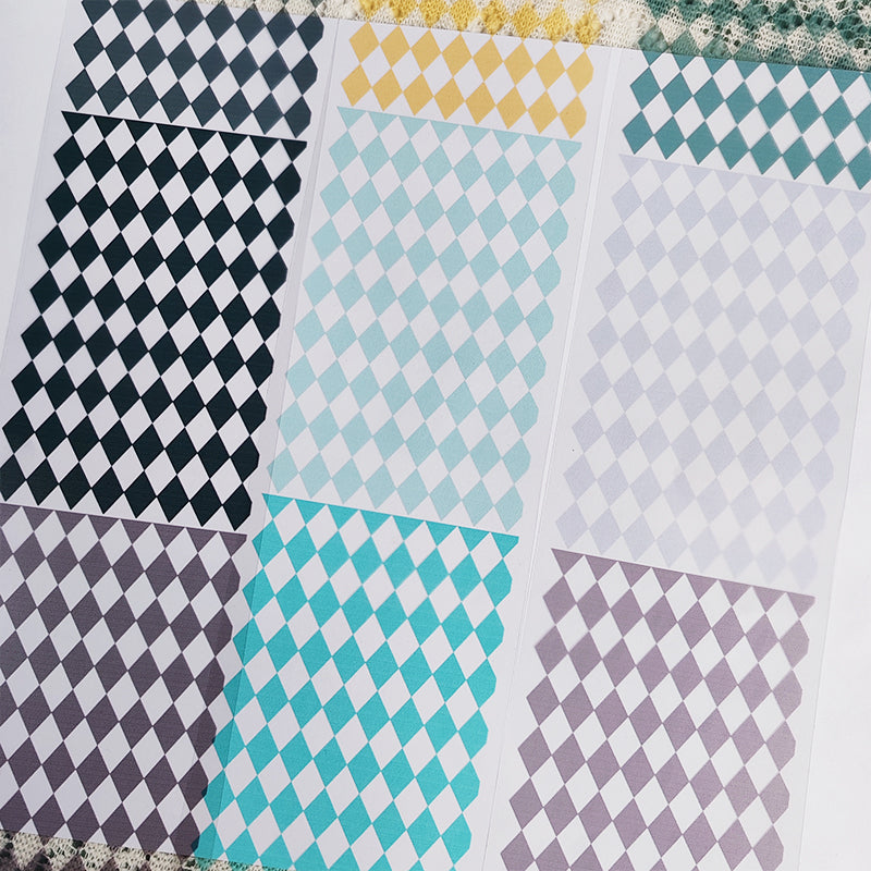 Multicolor diamond grid PET tape for creative journaling