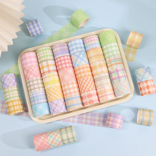 60PCS Plaid Pattern Washi Tape Set