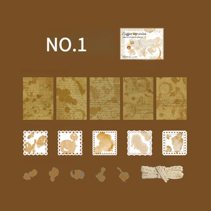 Vintage Coffee Stain Junk Journal Kit