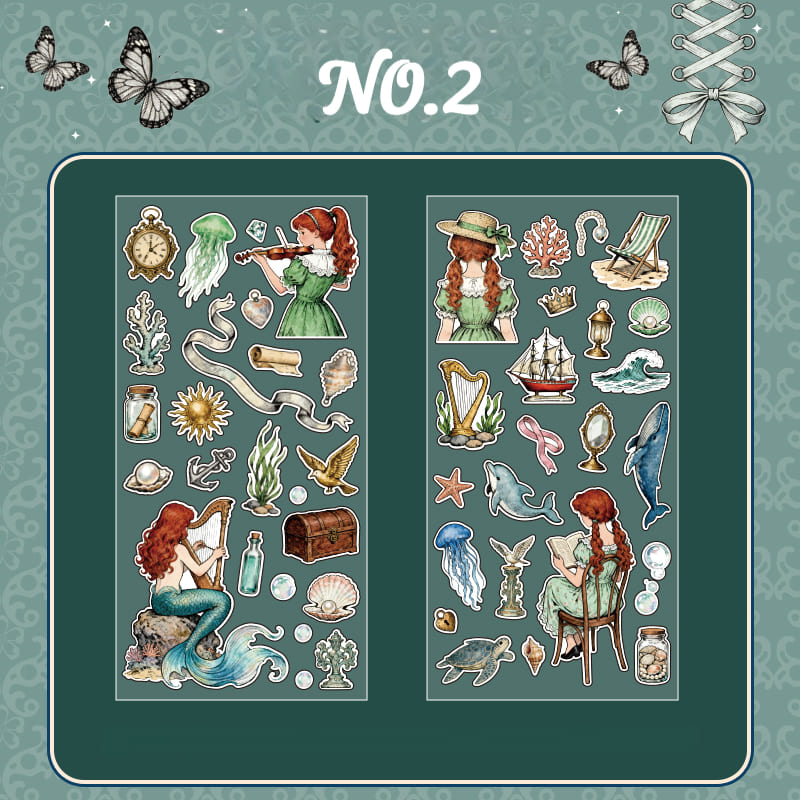 Vintage Figure PET Stickers