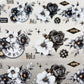 Black and White Flowers PET Tape