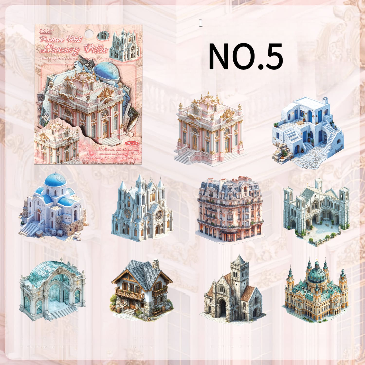 Fairy-tale castle sticker – scrapbooking and planners