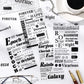 Black And White English Die-cut Stickers