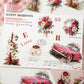 Flat lay of floral lifestyle stickers – flower and daily scene journaling supplies